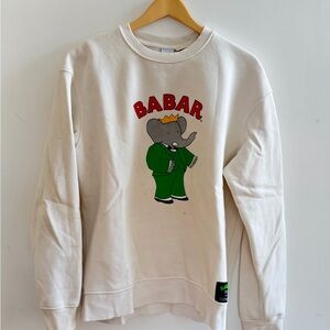 Zara Cream Babar Graphic Men's Sweater